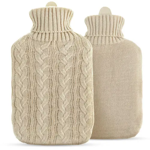 knitted hot water bottle cover